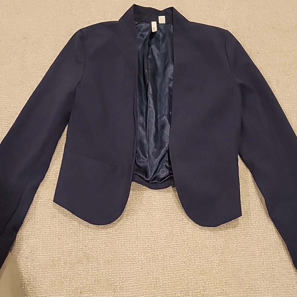 Frenchi Navy Cropped Blazer